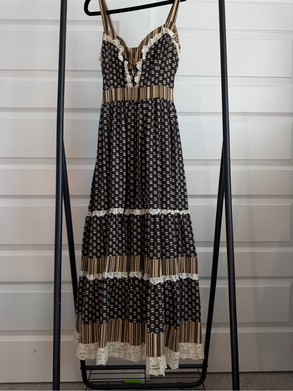 Gunne Sax 1970s Vintage Boho Midi Dress - Picture 7 of 7